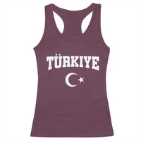 Vintage Proud Türkiye Flag Crescent and Star Racerback Tank Top Patriotic Turkish Turkey Heritage Pride