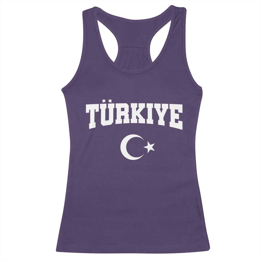 Vintage Proud Türkiye Flag Crescent and Star Racerback Tank Top Patriotic Turkish Turkey Heritage Pride