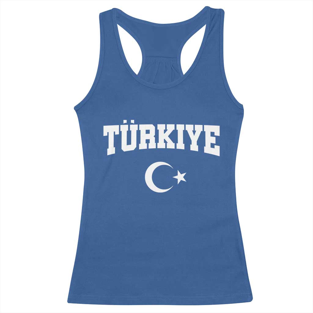Vintage Proud Türkiye Flag Crescent and Star Racerback Tank Top Patriotic Turkish Turkey Heritage Pride