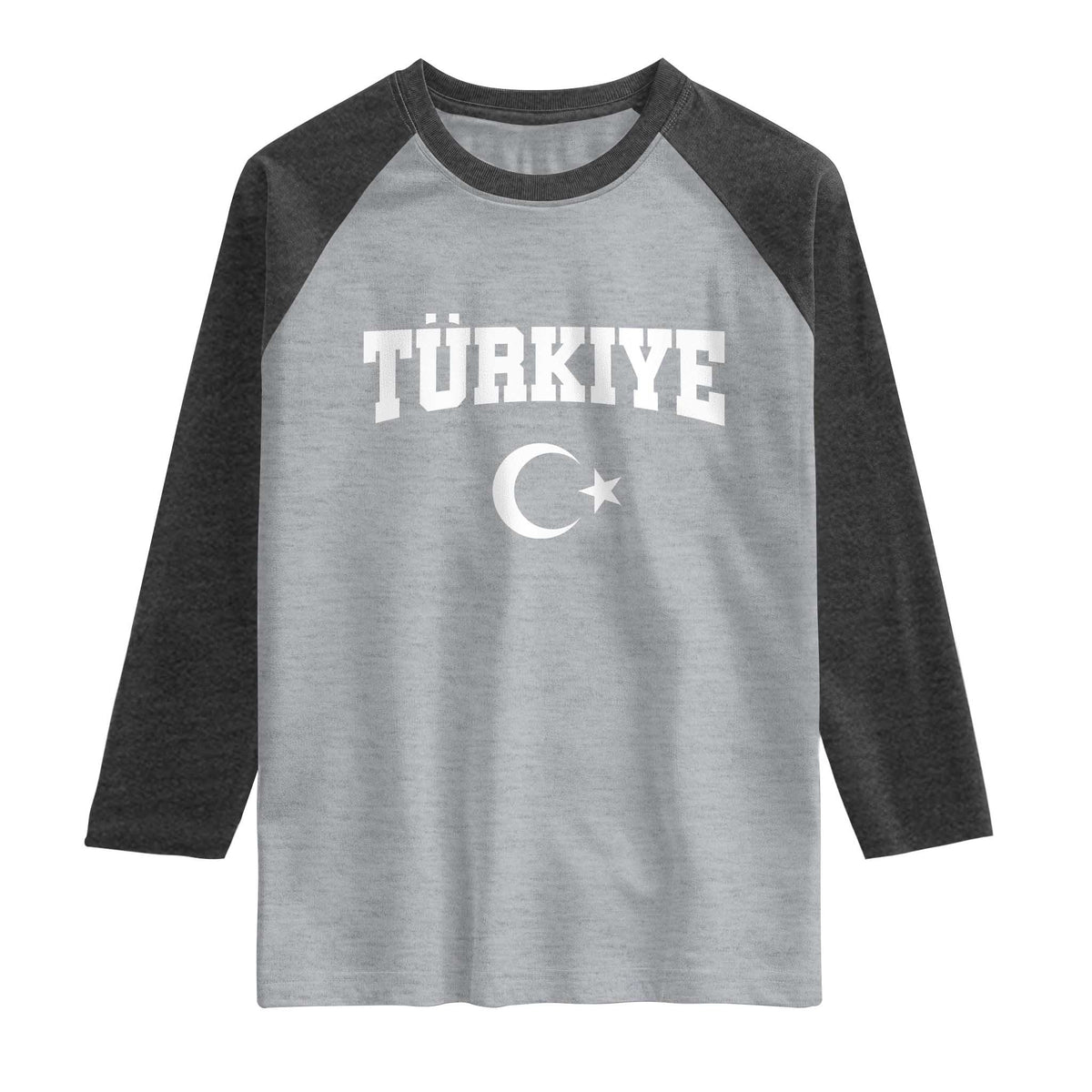 Vintage Proud Türkiye Flag Crescent and Star Raglan Shirt Patriotic Turkish Turkey Heritage Pride