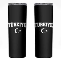 Vintage Proud Türkiye Flag Crescent and Star Skinny Tumbler Patriotic Turkish Turkey Heritage Pride