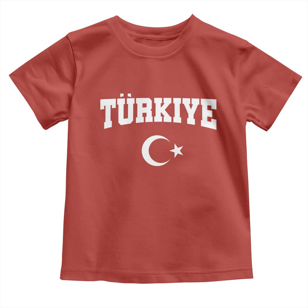 Vintage Proud Türkiye Flag Crescent and Star Toddler T Shirt Patriotic Turkish Turkey Heritage Pride
