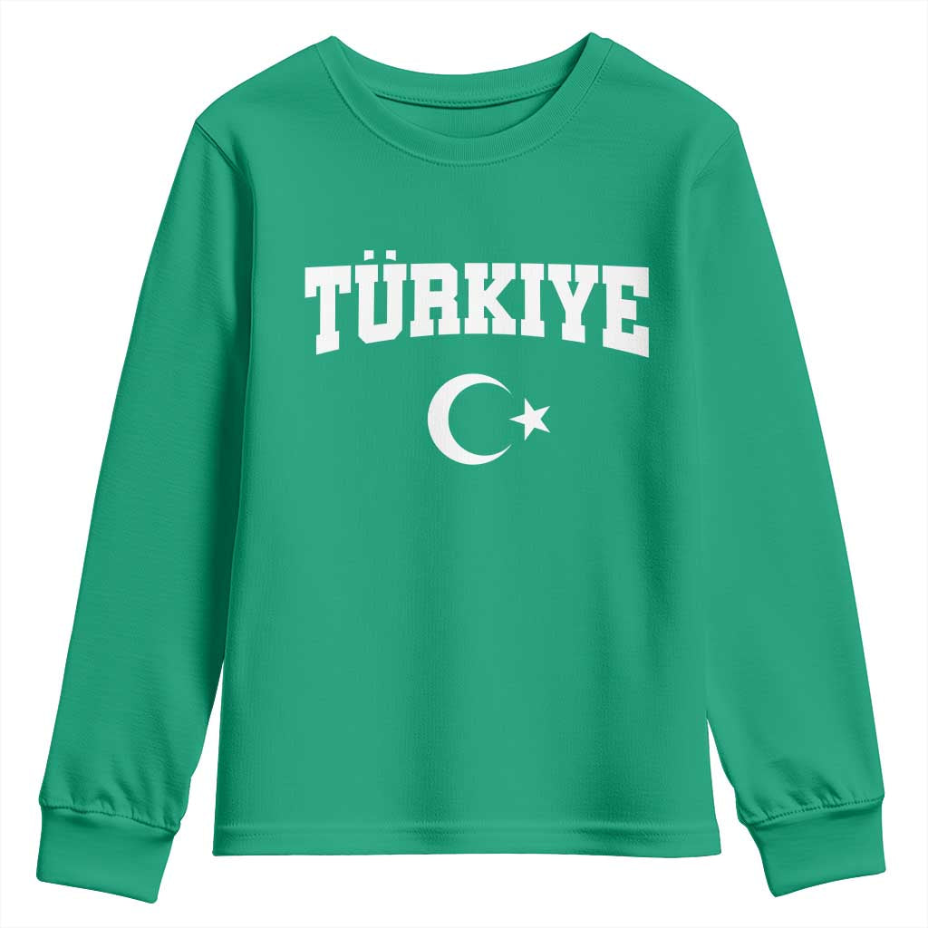 Vintage Proud Türkiye Flag Crescent and Star Youth Sweatshirt Patriotic Turkish Turkey Heritage Pride