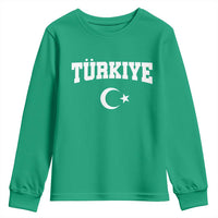 Vintage Proud Türkiye Flag Crescent and Star Youth Sweatshirt Patriotic Turkish Turkey Heritage Pride