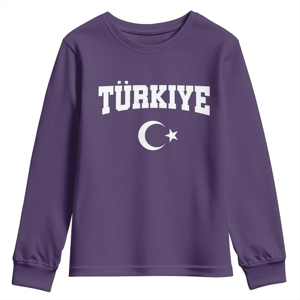 Vintage Proud Türkiye Flag Crescent and Star Youth Sweatshirt Patriotic Turkish Turkey Heritage Pride