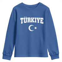 Vintage Proud Türkiye Flag Crescent and Star Youth Sweatshirt Patriotic Turkish Turkey Heritage Pride