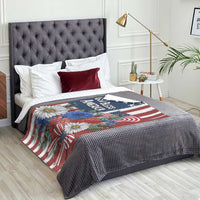 God Bless America Patriotic Floral Throw Blanket Red White Blue Daisy Bouquet 4th of July Independence Day Celebration