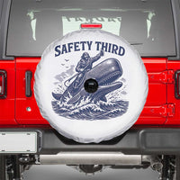 Funny Safety Third Captain Riding Sperm Whale Spare Tire Cover Vintage Nautical Ocean Fishing Humor