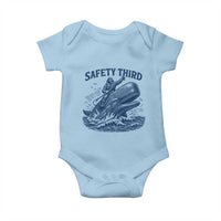 Funny Safety Third Captain Riding Sperm Whale Baby Onesie Vintage Nautical Ocean Fishing Humor