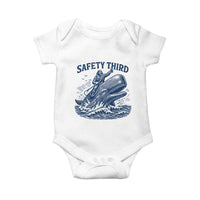 Funny Safety Third Captain Riding Sperm Whale Baby Onesie Vintage Nautical Ocean Fishing Humor