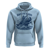 Funny Safety Third Captain Riding Sperm Whale Hoodie Vintage Nautical Ocean Fishing Humor