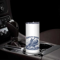 Funny Safety Third Captain Riding Sperm Whale Skinny Tumbler Vintage Nautical Ocean Fishing Humor