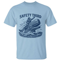 Funny Safety Third Captain Riding Sperm Whale T Shirt Vintage Nautical Ocean Fishing Humor