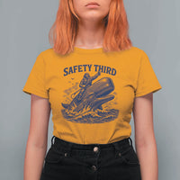 Funny Safety Third Captain Riding Sperm Whale T Shirt For Women Vintage Nautical Ocean Fishing Humor