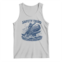 Funny Safety Third Captain Riding Sperm Whale Tank Top Vintage Nautical Ocean Fishing Humor