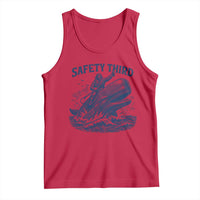 Funny Safety Third Captain Riding Sperm Whale Tank Top Vintage Nautical Ocean Fishing Humor