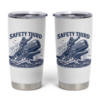 Funny Safety Third Captain Riding Sperm Whale Tumbler Cup Vintage Nautical Ocean Fishing Humor