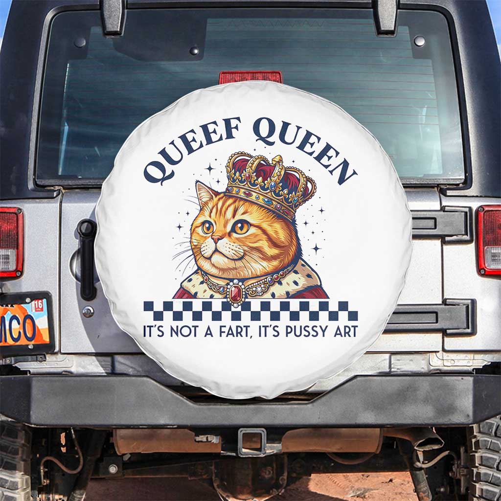 Queef Queen Its Not A Fart Royal Cat Spare Tire Cover Funny Adult Humor Gag Graphic