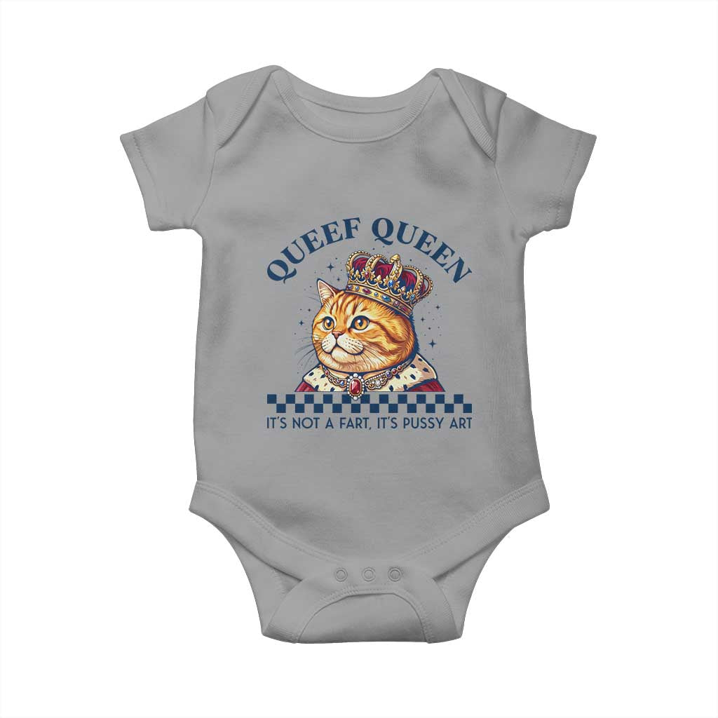 Queef Queen Its Not A Fart Royal Cat Baby Onesie Funny Adult Humor Gag Graphic