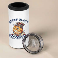 Queef Queen Its Not A Fart Royal Cat 4 in 1 Can Cooler Tumbler Funny Adult Humor Gag Graphic