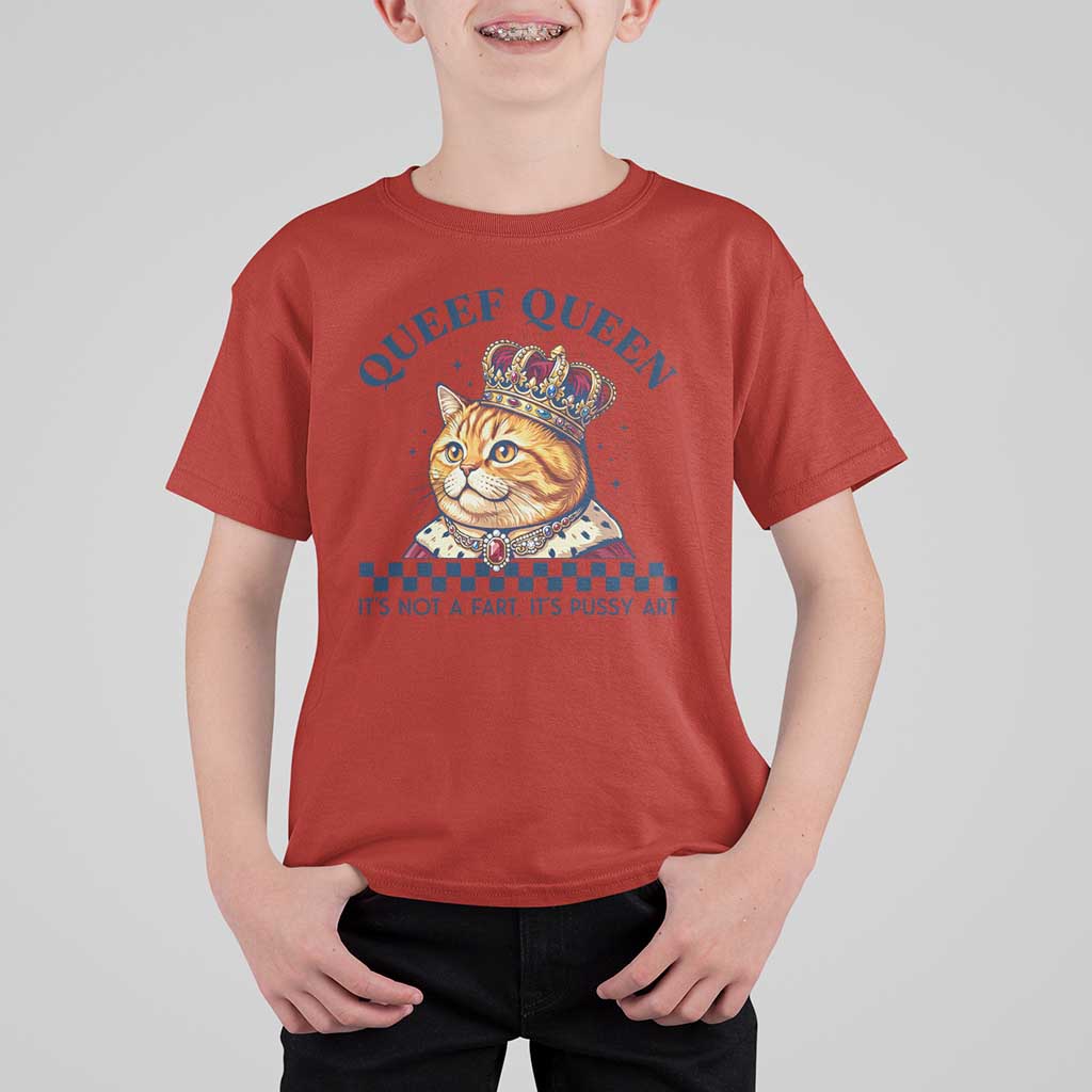 Queef Queen Its Not A Fart Royal Cat T Shirt For Kid Funny Adult Humor Gag Graphic