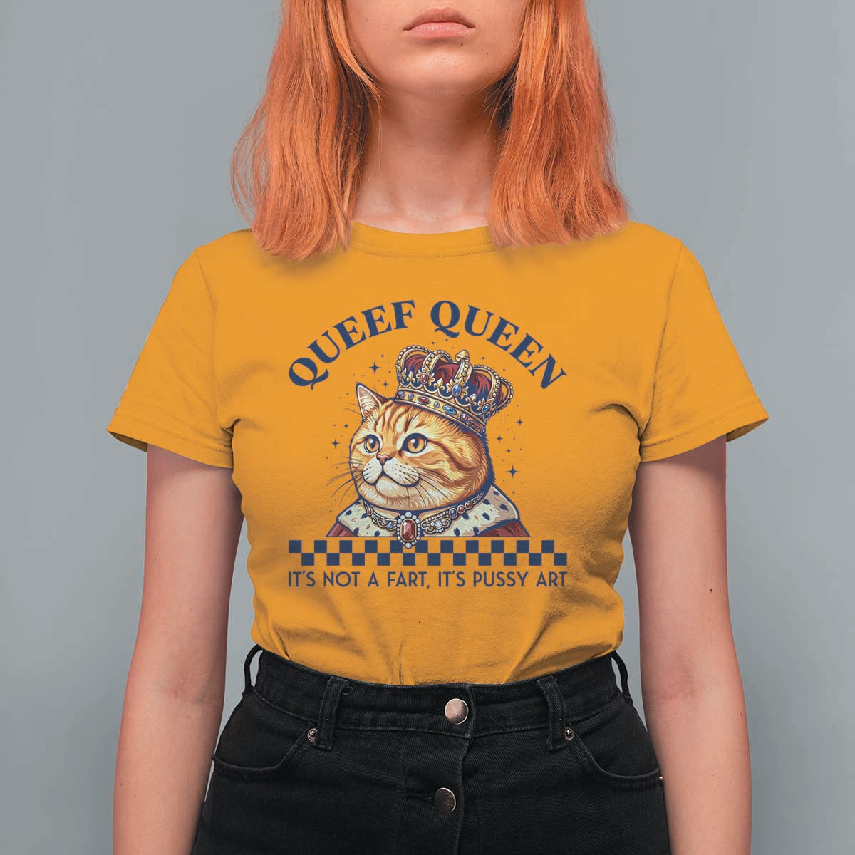 Queef Queen Its Not A Fart Royal Cat T Shirt For Women Funny Adult Humor Gag Graphic