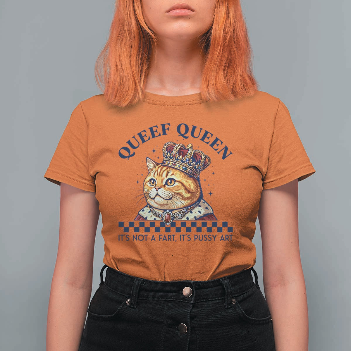 Queef Queen Its Not A Fart Royal Cat T Shirt For Women Funny Adult Humor Gag Graphic