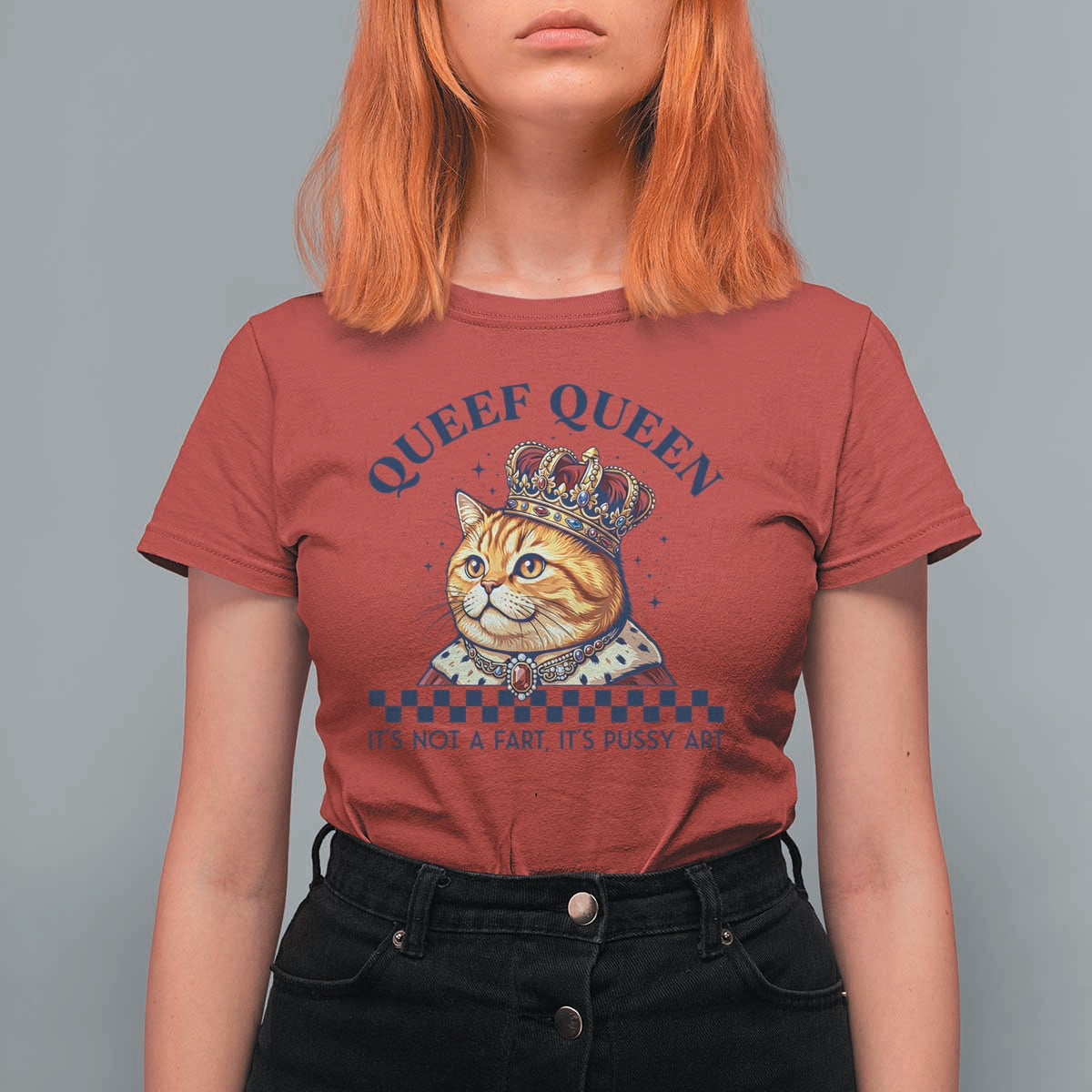Queef Queen Its Not A Fart Royal Cat T Shirt For Women Funny Adult Humor Gag Graphic