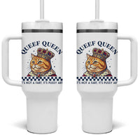 Queef Queen Its Not A Fart Royal Cat Tumbler With Handle Funny Adult Humor Gag Graphic