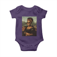 Modern Black Mona Lisa Headwrap Sunglasses Parody Baby Onesie Trendy Urban Fine Art Portrait Graphic