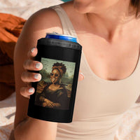 Modern Black Mona Lisa Headwrap Sunglasses Parody 4 in 1 Can Cooler Tumbler Trendy Urban Fine Art Portrait Graphic
