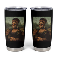 Modern Black Mona Lisa Headwrap Sunglasses Parody Tumbler Cup Trendy Urban Fine Art Portrait Graphic
