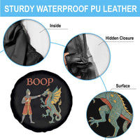 Funny Boop Medieval Knight Poking Dragon Graphic Spare Tire Cover Vintage Renaissance Faire Fantasy Meme