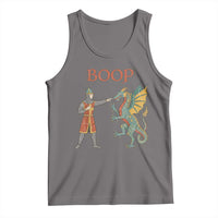 Funny Boop Medieval Knight Poking Dragon Graphic Tank Top Vintage Renaissance Faire Fantasy Meme