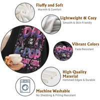 Dad Of The KPop Birthday Girl Glossy Balloon Music Lover Throw Blanket Cute Family Matching Party Graphic
