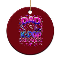Dad Of The KPop Birthday Girl Glossy Balloon Music Lover Ceramic Ornament Cute Family Matching Party Graphic