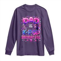 Dad Of The KPop Birthday Girl Glossy Balloon Music Lover Long Sleeve Shirt Cute Family Matching Party Graphic