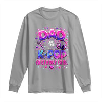 Dad Of The KPop Birthday Girl Glossy Balloon Music Lover Long Sleeve Shirt Cute Family Matching Party Graphic
