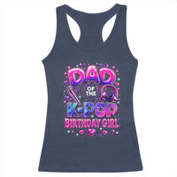 Dad Of The KPop Birthday Girl Glossy Balloon Music Lover Racerback Tank Top Cute Family Matching Party Graphic