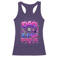 Dad Of The KPop Birthday Girl Glossy Balloon Music Lover Racerback Tank Top Cute Family Matching Party Graphic