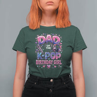 Dad Of The KPop Birthday Girl Glossy Balloon Music Lover T Shirt For Women Cute Family Matching Party Graphic