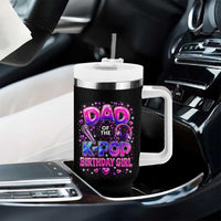 Dad Of The KPop Birthday Girl Glossy Balloon Music Lover Tumbler With Handle Cute Family Matching Party Graphic