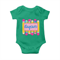 Cute Daycare Teacher Yellow Pencils Graphic Baby Onesie Retro Back to School Childcare Gift