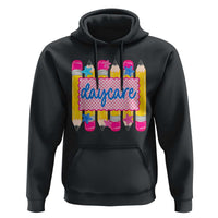 Cute Daycare Teacher Yellow Pencils Graphic Hoodie Retro Back to School Childcare Gift