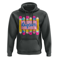 Cute Daycare Teacher Yellow Pencils Graphic Hoodie Retro Back to School Childcare Gift