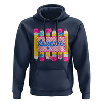 Cute Daycare Teacher Yellow Pencils Graphic Hoodie Retro Back to School Childcare Gift