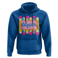 Cute Daycare Teacher Yellow Pencils Graphic Hoodie Retro Back to School Childcare Gift