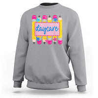 Cute Daycare Teacher Yellow Pencils Graphic Sweatshirt Retro Back to School Childcare Gift