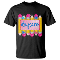 Cute Daycare Teacher Yellow Pencils Graphic T Shirt Retro Back to School Childcare Gift
