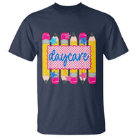Cute Daycare Teacher Yellow Pencils Graphic T Shirt Retro Back to School Childcare Gift